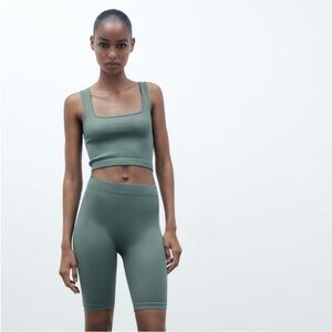 ZARA SQUARED NECKLINE - CROPPED SLEEVELESS TOP